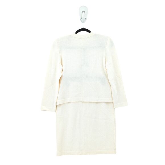 Linda Iki Women S Suit Set White Knit Blazer Skirt Hawaiian Buttons VTG FLAW - Picture 12 of 13